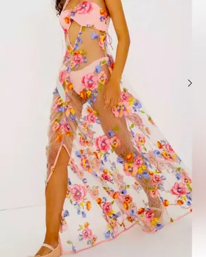 For Love & Lemons Embroidered Maxi Detailed Floral Appliqué NWT Size XS NWT thumbnail 13