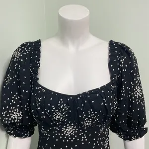 ANTHROPOLOGIE black and white mini heart print dress size small thumbnail 10