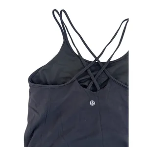 Lululemon Power Y Tank Top Black Size 8 Strappy Cross Back Built-In Bra sports thumbnail 5