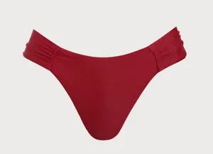 Berlook Red Ruched Knot Bikini Top & Red Ruched Bikini Bottom thumbnail 4