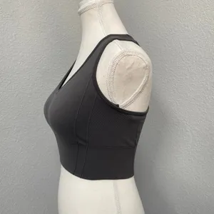 90 Degree Charcoal Grey Seamless Madeline Racerback Bra Workout Gym Activewear thumbnail 3