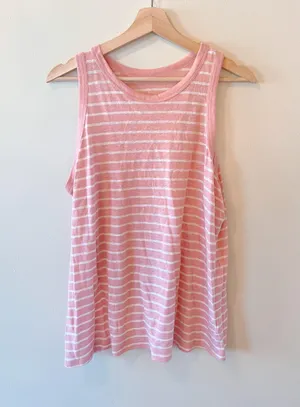 A New Day Striped Pink Tank Top thumbnail 1