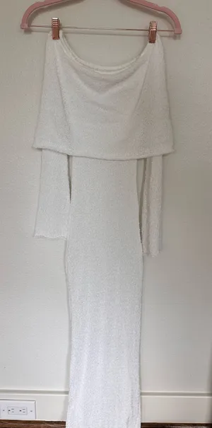 White maxi cover up dress thumbnail 1