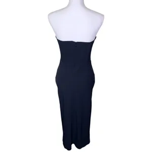 Amanda Uprichard Mandy Strapless Black Midi Dress Size S thumbnail 4