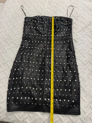 FashioNova Delanie Faux Leather Mini Dress - Black Size Large thumbnail 5