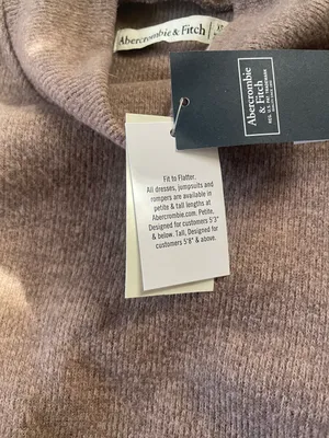 Abercrombie Exclusive Online Taupe Cozy Knit. Dress Mock Neck NWT XS thumbnail 5