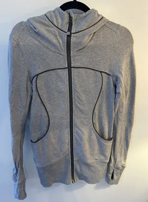 Lululemon Live Simply Hoodie Hoody Jacket Ii Heathered Medium Grey Size 4 thumbnail 1