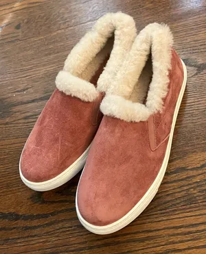 M. Gemi The Luciana Cerchio Shearling Slip On Sneaker Pink Mauve thumbnail 1