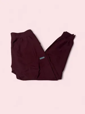 Med Couture Women's Scrub Maroon Track Joggers with Drawstring thumbnail 2