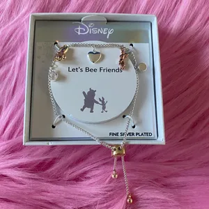 NWT Disney's Winnie the Pooh Fine Silver Plated Cubic Zirconia Charm Bracelet thumbnail 2