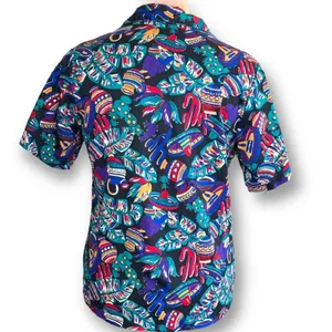 Vintage Colorful Festival Button Up‎ Shirt Southwestern Medium Novelty Print thumbnail 4