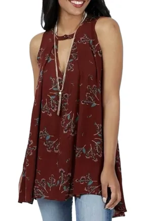 Free People Tree Swing Tunic Sleeveless Dress Size Medium thumbnail 1