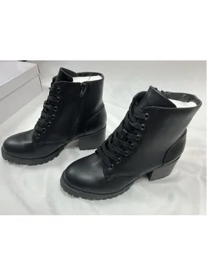 Womans New Bamboo Chief Combat Ankle Boots Size 8.5 Black thumbnail 3