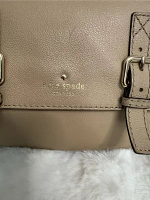 kate spade taupe leather satchel with buckled flap- Allen Street Raquelle thumbnail 2