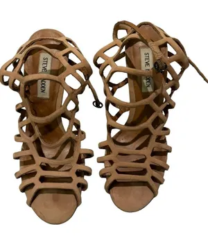 Steve Madden Nude/Taupe Cage Strappy Heels thumbnail 1