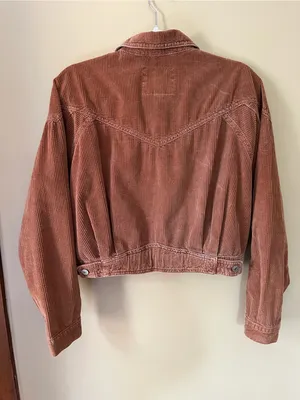 American Eagle Outfitters Rust Corduroy Cropped Jacket thumbnail 6