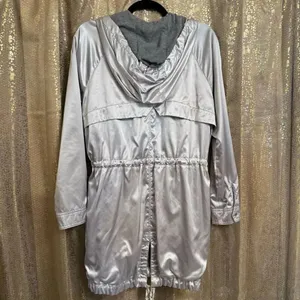 Vintage Y2K Abercrombie & Fitch Silky Gray Water Wind Resistant Light Jacket Sma thumbnail 2