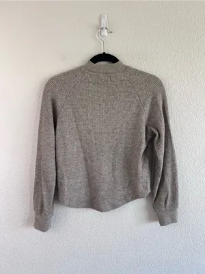 Madewell Women's Raglan Waffle‎ Knit Tee Mock Neck Long Sleeve thumbnail 7