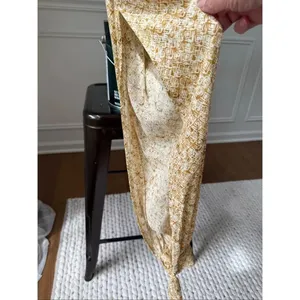 Dress Forum Dijon Mustard Batik Style Print Open Leg Jumpsuit S thumbnail 5