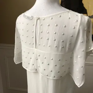 Zara Woman Flutter Sleeve Stud Dot Caplet Dress S thumbnail 4