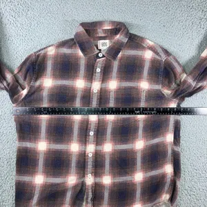 BDG Plaid Flannel Shirt Women M Raw Hem L/S Indie‎ Western Boho Retro Boxy Cabin thumbnail 5