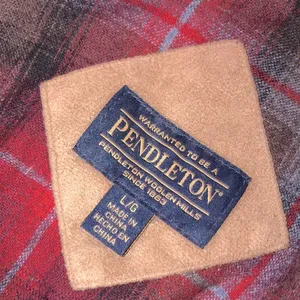 Pendleton burgundy fuzzy zippered fleece jacket size large thumbnail 3