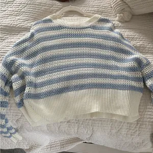 Striped Blue and White Women's Sweater thumbnail 1