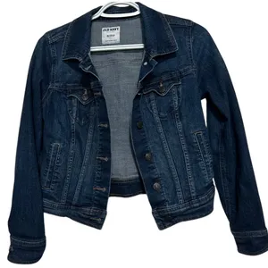 Old Navy‎ Women's Blue Denim Jean Button Up Jacket Front Side Pockets Size XS thumbnail 1