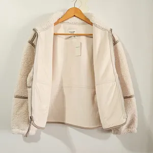 Abercrombie & Fitch Sherpa Fleece Mockneck Full Zip Jacket - Ivory - Size S -NWT thumbnail 4