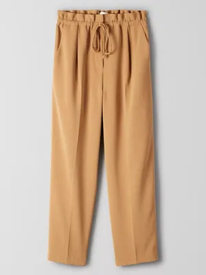 NEW Aritzia Wilfred Kari Paperbag Pants Mustard Yellow Relaxed Fit Size S chic thumbnail 2