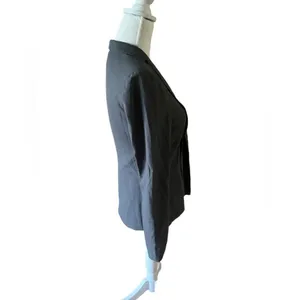 Venus Charcoal Gray Open Front Blazer Notched Lapel Workwear Size 4 thumbnail 5