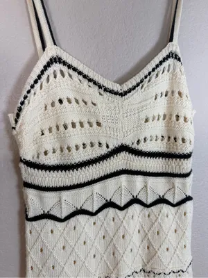 Commense Paros Crochet Eyelet See Through Midi Dress size XS NEW $50 thumbnail 16