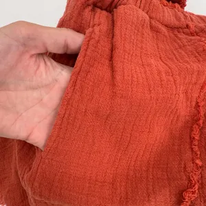 Blank NYC Shorts Size Medium Gauzy High Rise Rust Orange NWT Distressed Pullon thumbnail 6