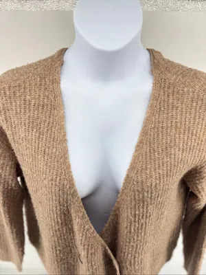 L’Agence Jamison Double-Breasted Cardigan Womens Size S Tan Cropped thumbnail 10