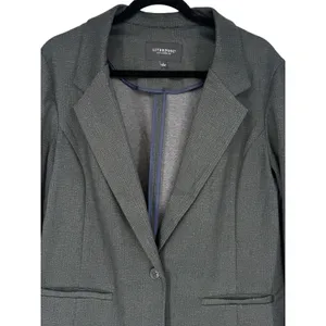 Liverpool Los Angeles Herringbone Ponte Knit Fitted Blazer Jacket Gray Sz‎ Large thumbnail 7