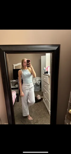 Light grey wide leg sweatpants Gray Size XS thumbnail 5