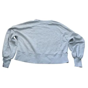 Aerie Sweatshirt Gray Bow Embroidered Coquette Balletcore Puff Sleeve S Oversize thumbnail 4