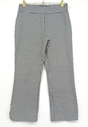 Autres Filles Houndstooth Pants Women M Black White Cropped Flare Stretch thumbnail 1