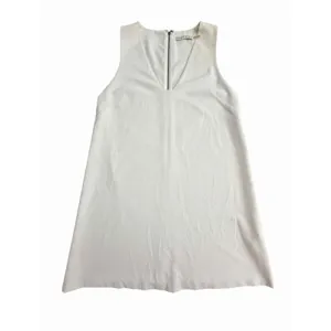 Alice + Olivia Shift Mini Dress Womens Size 4 White Satin Cocktail Lined #CC1-1 thumbnail 12