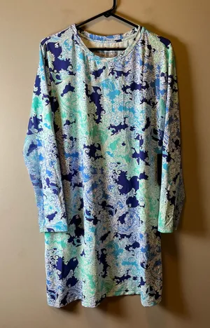 Ibkul Long Sleeve Crew Neck Dress Pascha Navy Seafoam Size XL UPF‎ 50+ Golf thumbnail 1