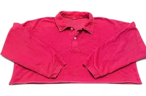 John Galt Brandy Melville Sweatshirt Women's OS Red Polo Rugby Cropped Shirt thumbnail 1