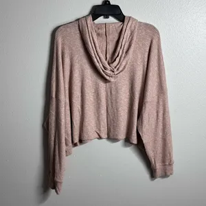 American Eagle Women Beige Hoodie Sweater Pullover Top Size Medium.‎ thumbnail 6