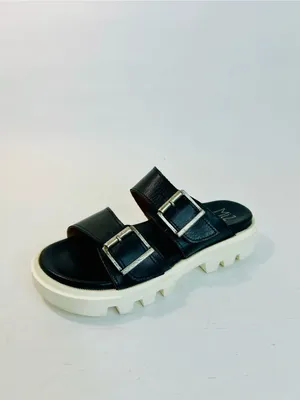 Miz Mooz Peyton Black Leather Lug Sole Platform Slide Sandals Size 39/US 8.5-9 thumbnail 3