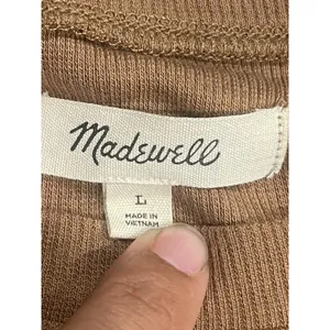 Madewell Fine Soft Ribbed Supercrop Crewneck Long Sleeve Tee Large Lightweight thumbnail 3
