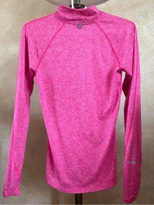Nike Running Dri-Fit Long Sleeve Half-Zip Pullover in Pink Heather - Size: XS thumbnail 2