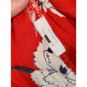 Abercrombie & Fitch Red White Floral Cutout Short Sleeve Mini Dress Womens Sz S thumbnail 4