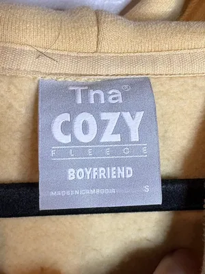 TNA Aritzia Cozy Fleece Boyfriend zip up sweatshirt Yellow thumbnail 3