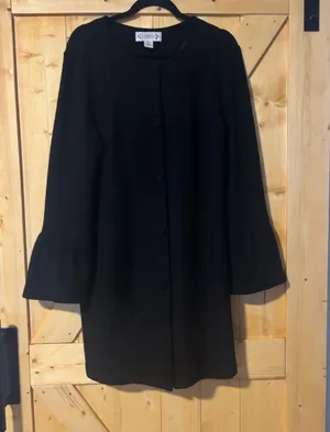 Nanette Nanette Lepore Black 100%‎ Wool Bell Sleeve Coat Large thumbnail 1