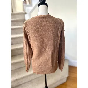 Talbots Haven Well Within Brown Cableknit Long Sleeve Cardigan Grandpa Preppy thumbnail 2
