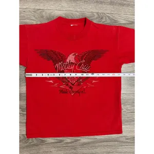 2005 Y2K Motley Crue 1982 Public Enemy #1 Red Graphic Band Tee Shirt Women Small thumbnail 7